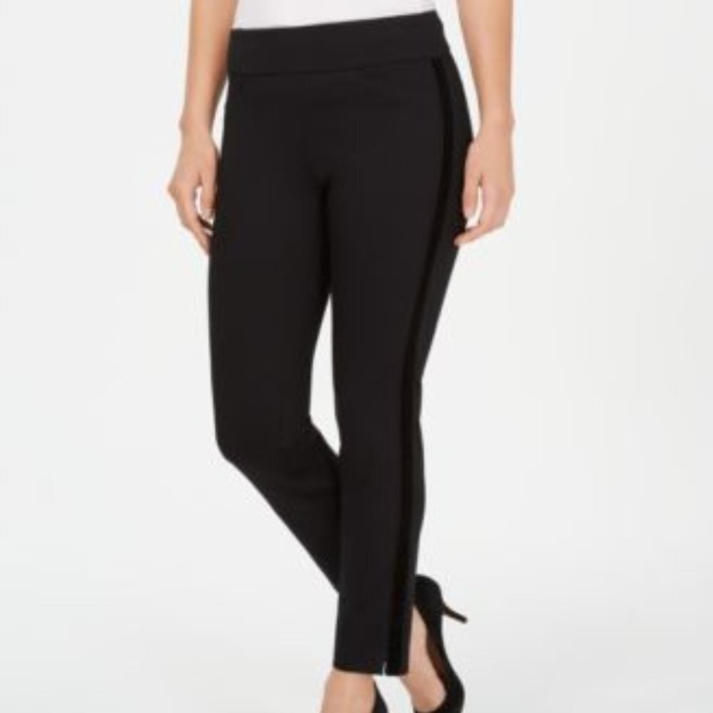 Charter Club Pull On Denim Pants Velvet Stripe C